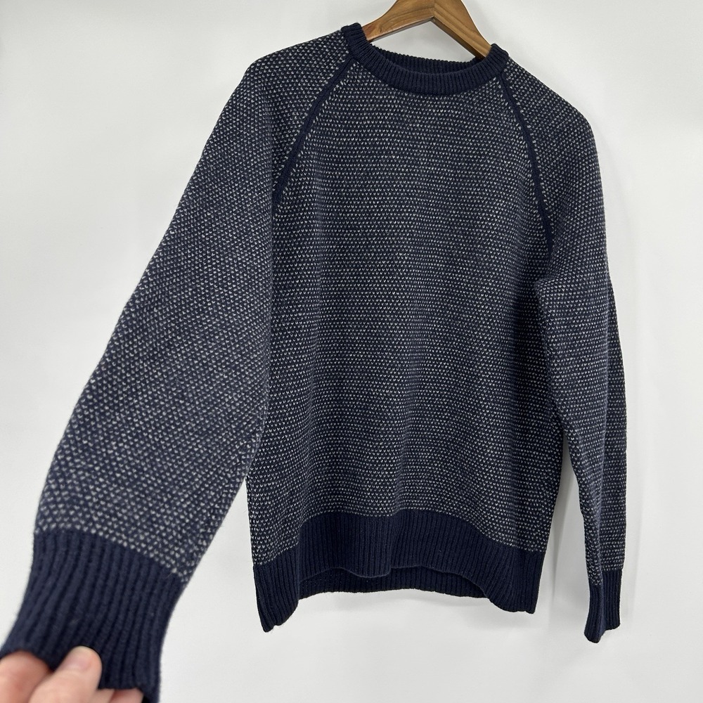 J Crew Birdseye Lambswool Sweater Mens L Heritage Preppy 90s Academia Old Money